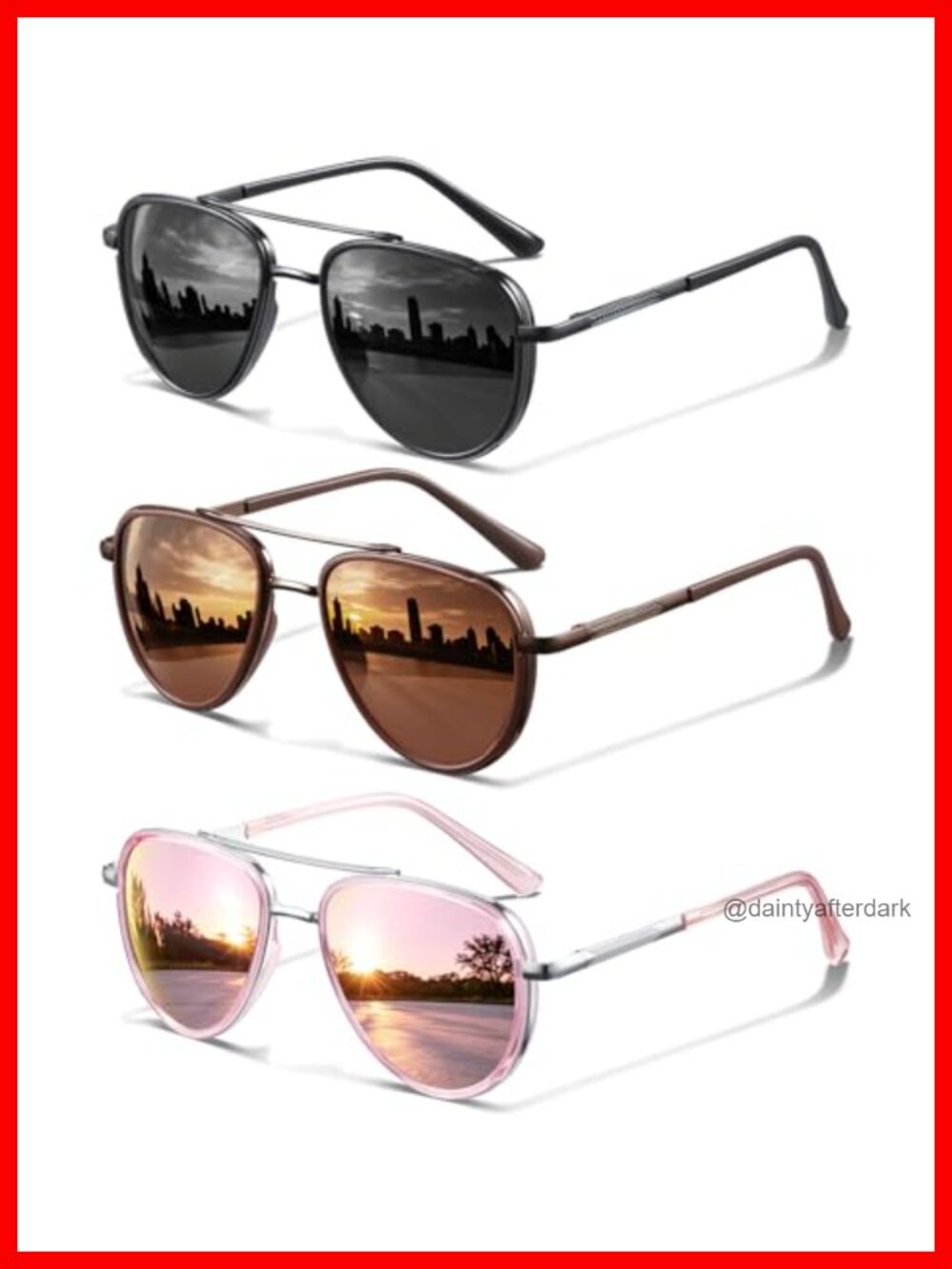 Polarized Aviator Sunglasses UV Protection Running Tangle Free Vintage Shades